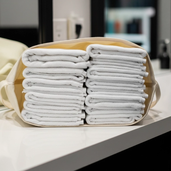 Towels On A Store Countertop 600X600